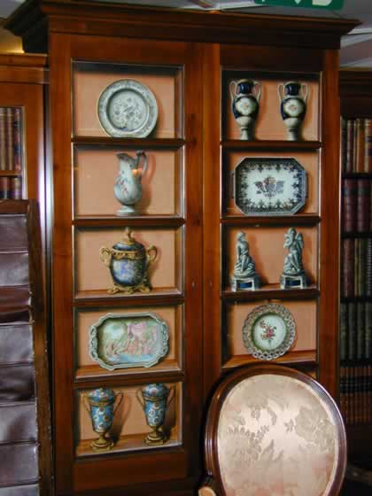 Bookcase wtih painted doors